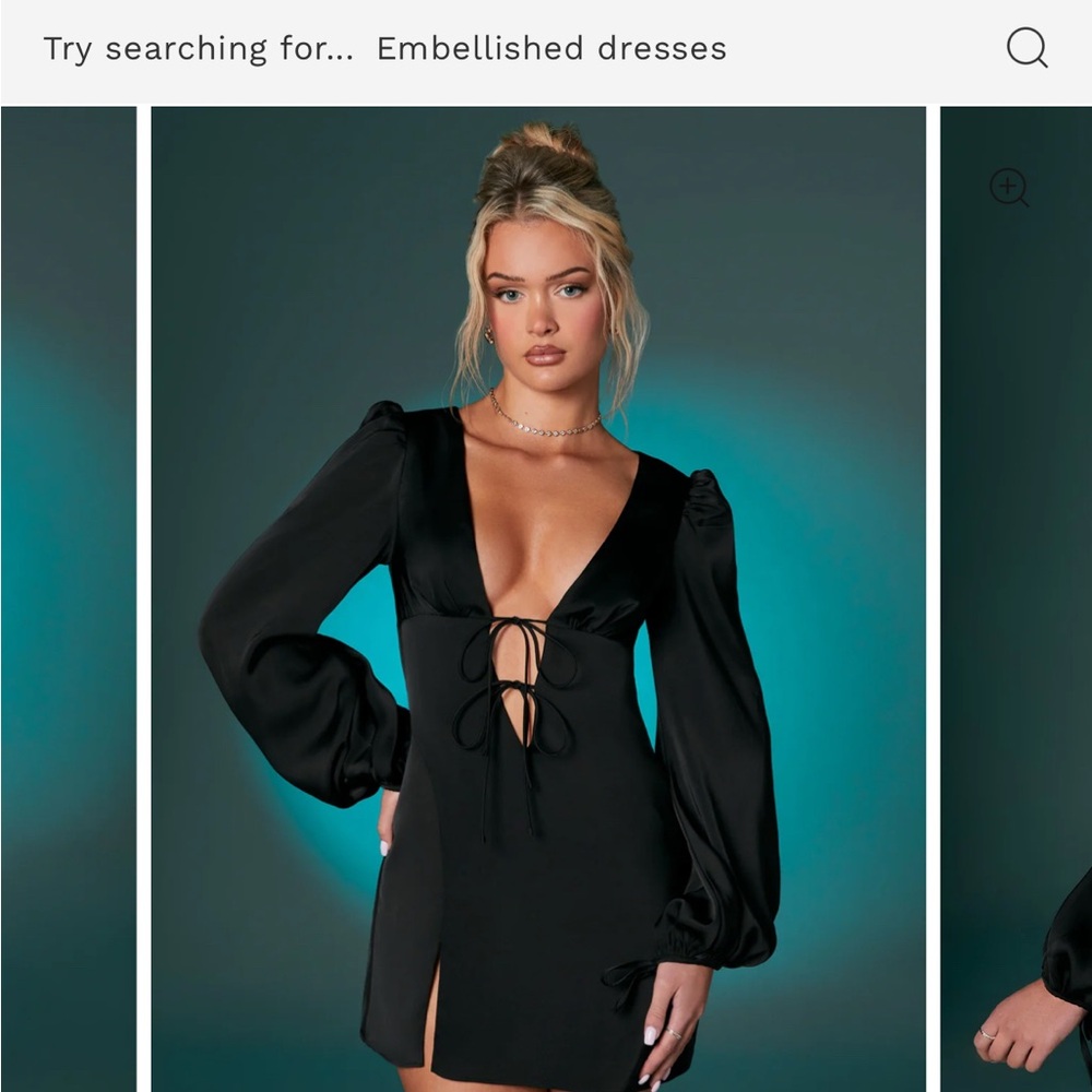 Elegant Black Long Sleeve Dress